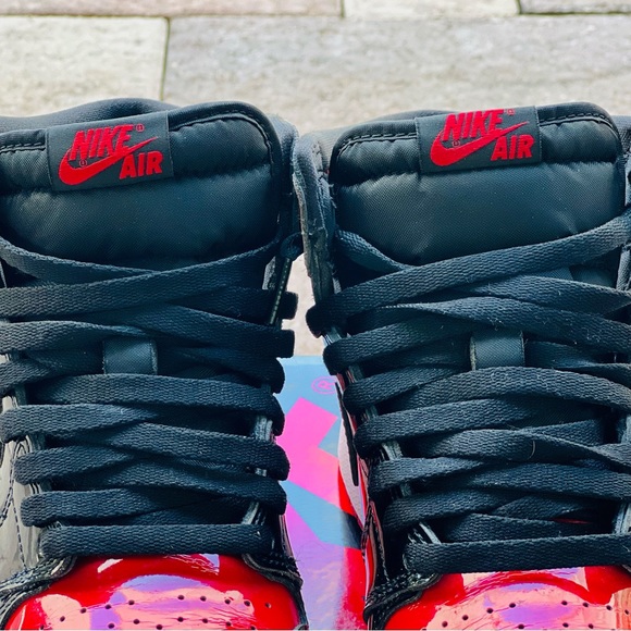 2021 Air Jordan 1 Retro High OG GS 'Patent Bred' Authentic - Picture 4 of 7